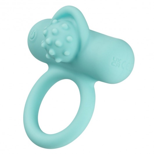 Аквамариновое эрекционное виброкольцо Silicone Rechargeable Nubby Lover’s Delight - California Exotic Novelties - в Пскове купить с доставкой