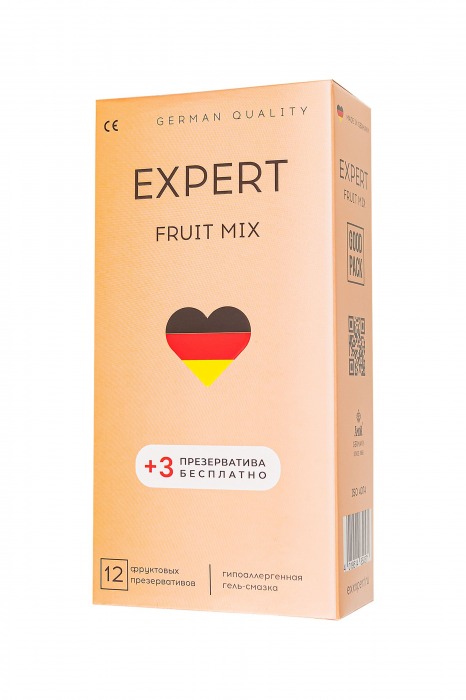 Ароматизированные презервативы EXPERT Fruit Mix - 12 шт.(+3 в подарок) - Expert - купить с доставкой в Пскове