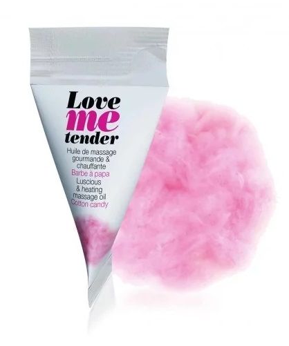 Съедобное согревающее массажное масло Love Me Tender Cotton Candy с ароматом сладкой ваты - 10 мл. - Love to Love - купить с доставкой в Пскове