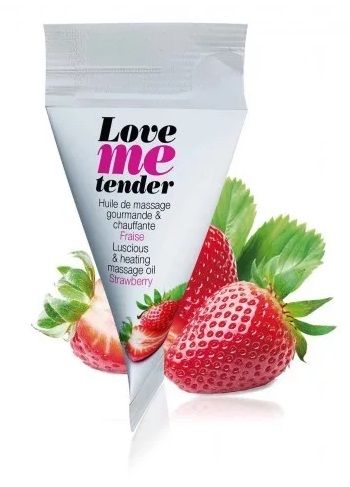 Съедобное согревающее массажное масло Love Me Tender Strawberry с ароматом клубники - 10 мл. - Love to Love - купить с доставкой в Пскове