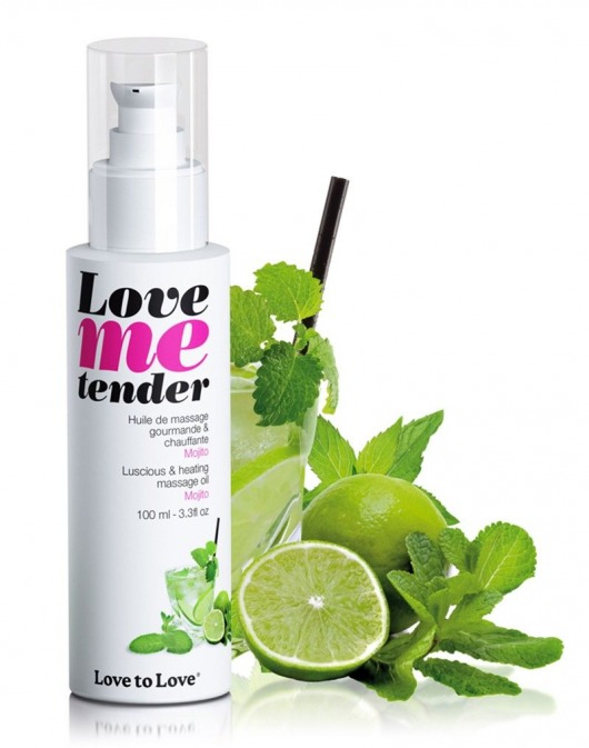 Съедобное согревающее массажное масло Love Me Tender Mojito с ароматом мохито - 100 мл. - Love to Love - купить с доставкой в Пскове
