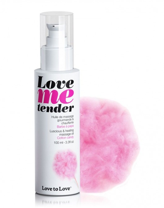 Съедобное согревающее массажное масло Love Me Tender Cotton Candy с ароматом сладкой ваты - 100 мл. - Love to Love - купить с доставкой в Пскове
