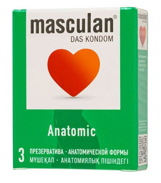 Презервативы анатомической формы Masculan Anatomic - 3 шт. - Masculan - купить с доставкой в Пскове