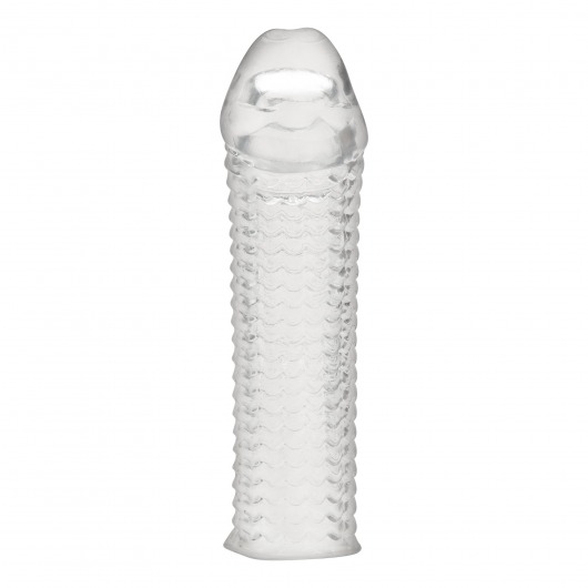 Текстурированная насадка на пенис Clear Textured Penis Enhancing Sleeve Extension - 16,5 см. - BlueLine - в Пскове купить с доставкой