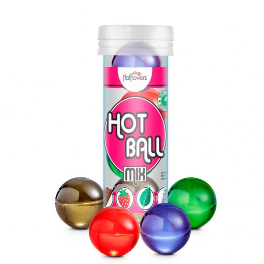 Ароматизированный лубрикант Hot Ball Mix на масляной основе (4 шарика по 3 гр.) - HotFlowers - купить с доставкой в Пскове