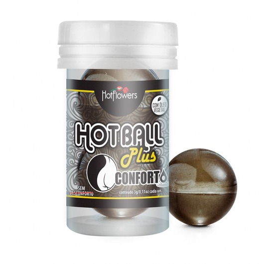 Анальный лубрикант на масляной основе Hot Ball Plus Conforto (2 шарика по 3 гр.) - HotFlowers - купить с доставкой в Пскове