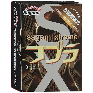 Суженные к основанию презервативы Sagami Xtreme COBRA - 3 шт. - Sagami - купить с доставкой в Пскове