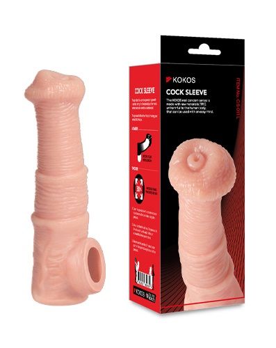 Телесная фантазийная насадка на член Cock Sleeve Size M - KOKOS - в Пскове купить с доставкой