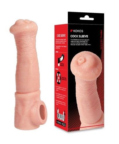 Телесная фантазийная насадка на член Cock Sleeve Size L - KOKOS - в Пскове купить с доставкой