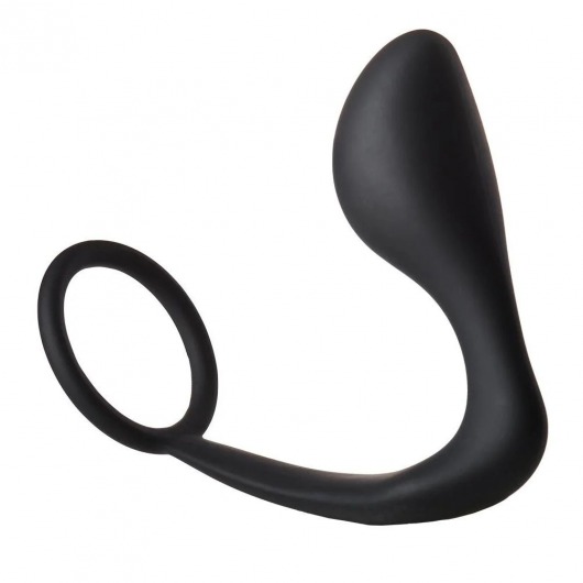Черное эрекционное кольцо с анальной пробкой Anal Plug With Cockring - Dream Toys - в Пскове купить с доставкой