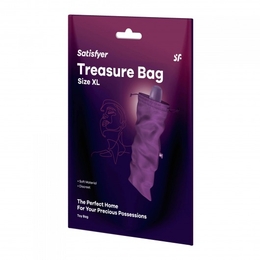 Фиолетовый мешочек для хранения игрушек Treasure Bag XL - Satisfyer - купить с доставкой в Пскове