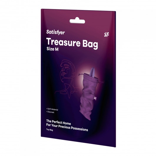 Фиолетовый мешочек для хранения игрушек Treasure Bag M - Satisfyer - купить с доставкой в Пскове