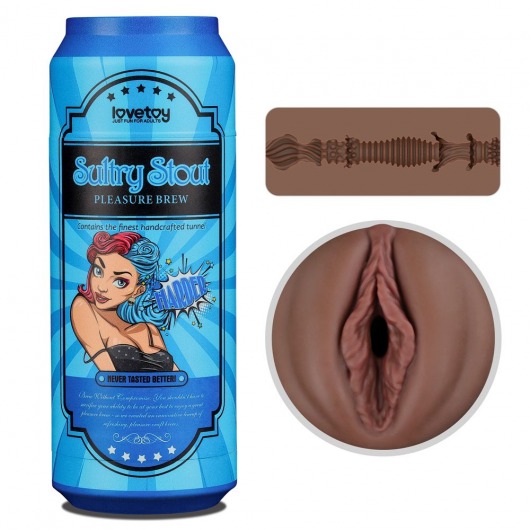 Коричневый мастурбатор-вагина Pleasure Brew Masturbator-Sultry Stout в банке - Lovetoy - в Пскове купить с доставкой