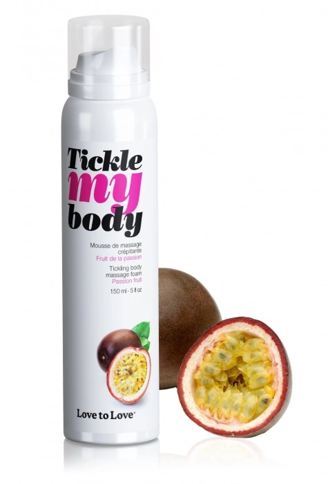 Массажная хрустящая пенка Tickle my body с ароматом маракуйи - 150 мл. - Love to Love - купить с доставкой в Пскове