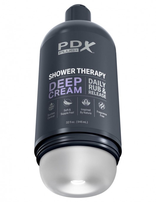 Мастурбатор в бутылке Shower Therapy Deep Cream - Pipedream - в Пскове купить с доставкой