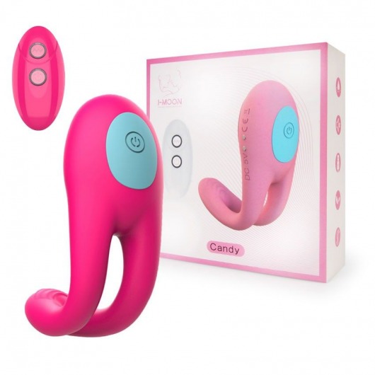 Розовое виброкольцо с пультом ДУ - I-MOON - в Пскове купить с доставкой