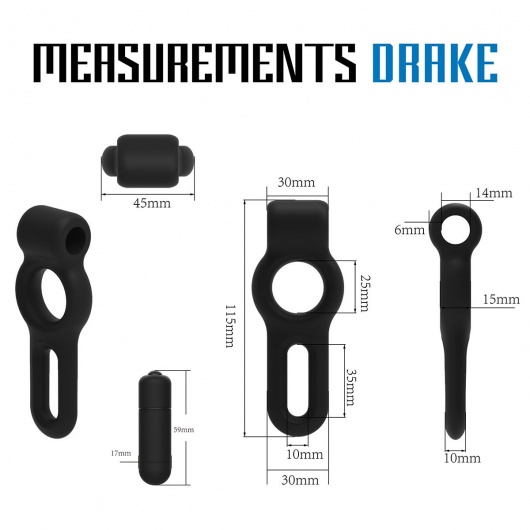 Черное двойное эрекционное виброкольцо Rooster Drake - Velv or - в Пскове купить с доставкой