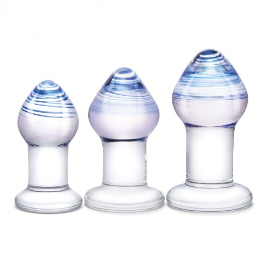 Набор из 3 стеклянных анальных пробок Pleasure Droplets Plug Set - Glas