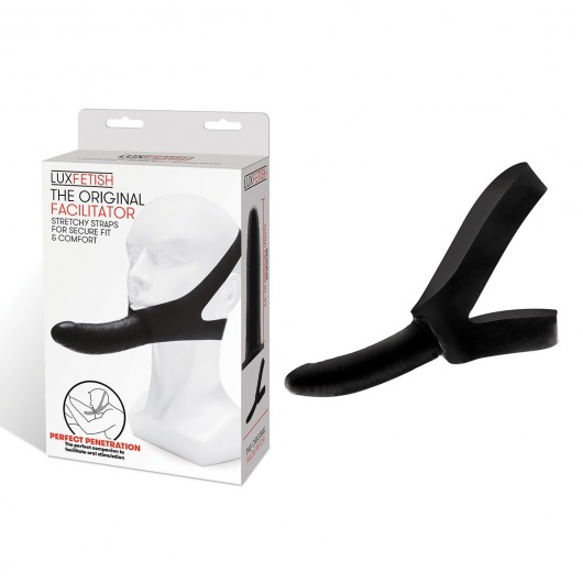Черный фаллоимитатор с креплением на лицо The Original Facilitator - 14 см. - Lux Fetish - купить с доставкой в Пскове