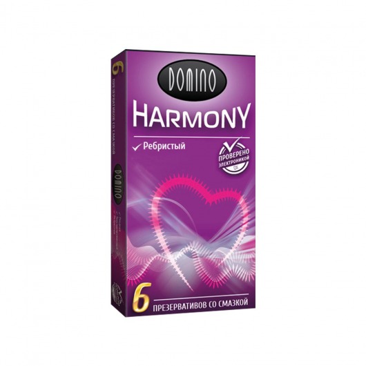 Презервативы с рёбрышками Domino Harmony - 6 шт. - Domino - купить с доставкой в Пскове