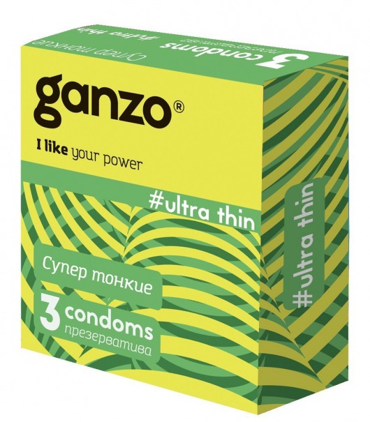 Ультратонкие презервативы Ganzo Ultra thin - 3 шт. - Ganzo - купить с доставкой в Пскове