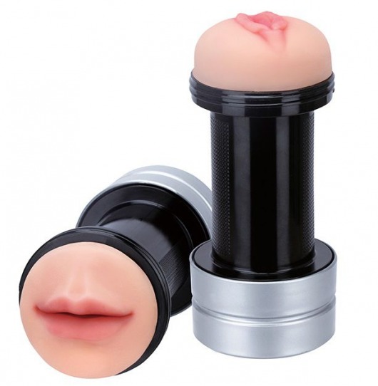 Двусторонний мастурбатор REALSTUFF 2 IN 1 HUMMER MOUTH   VAGINA - ротик и вагина - Dream Toys - в Пскове купить с доставкой