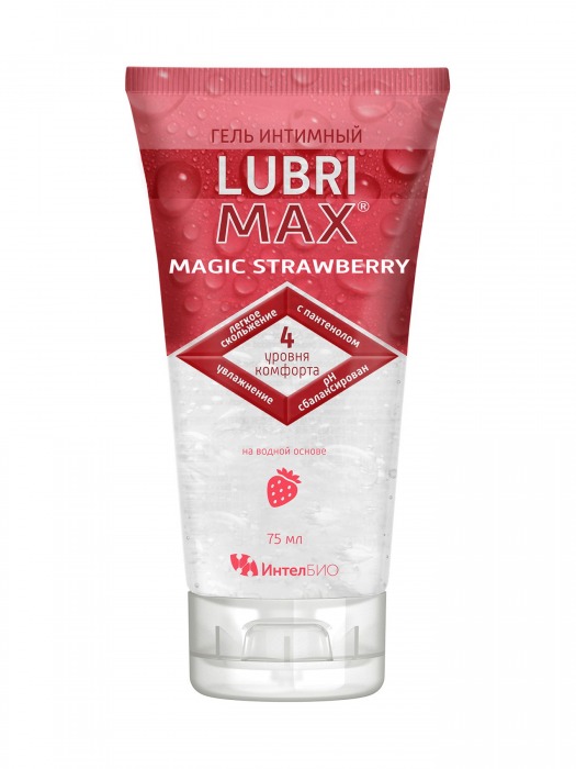 Интимный гель-смазка на водной основе Lubrimax Magic Strawberry - 75 мл. - ИнтелБИО - купить с доставкой в Пскове