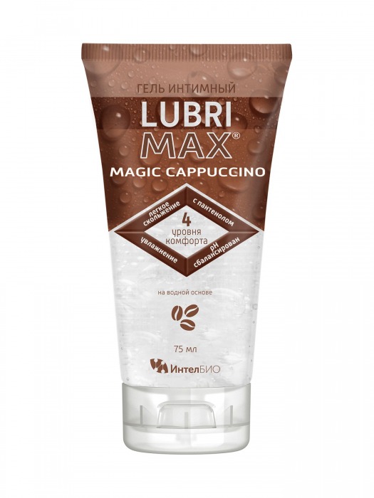 Интимный гель-смазка на водной основе Lubrimax Magic Cappuccino - 75 мл. - ИнтелБИО - купить с доставкой в Пскове