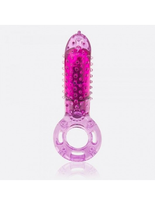 Фиолетовое эрекционное кольцо с вибрацией и пальчиком OYEAH PURPLE - Screaming O - в Пскове купить с доставкой