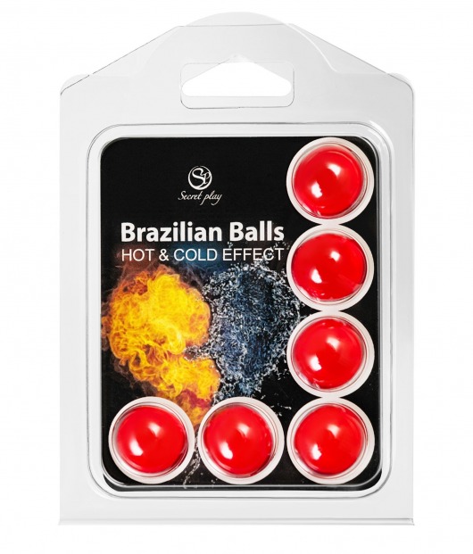 Набор из 6 шариков с массажным маслом Brazilian Balls с охлаждающим и разогревающим эффектом - Secret Play - купить с доставкой в Пскове