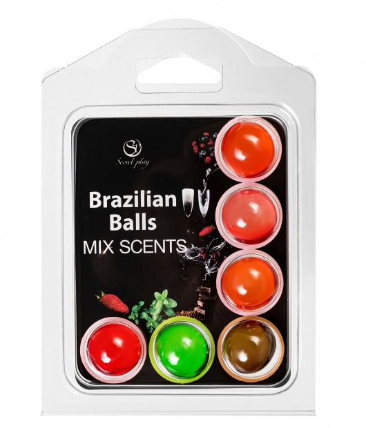 Набор из 6 шариков с ароматизированными массажными маслами Brazilian Balls - Secret Play - купить с доставкой в Пскове