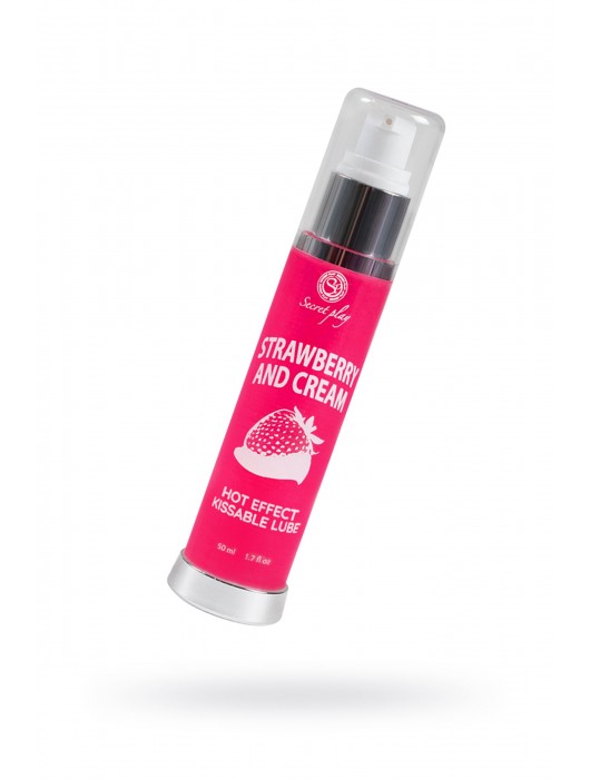 Массажное масло 2-в-1 с разогревающим эффектом и вкусом клубники со сливками - 50 мл. - Secret Play - купить с доставкой в Пскове