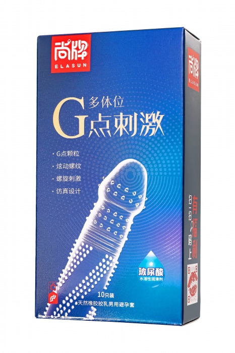 Ультратонкие презервативы Elasun G-spot stimulation с ребрами и точками - 10 шт. - Elasun - купить с доставкой в Пскове