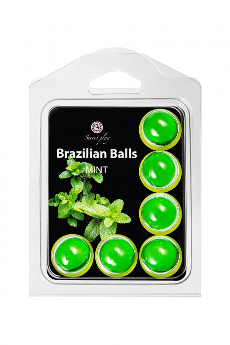 Набор из 6 шариков с массажным маслом Brazilian Balls с ароматом мяты - Secret Play - купить с доставкой в Пскове