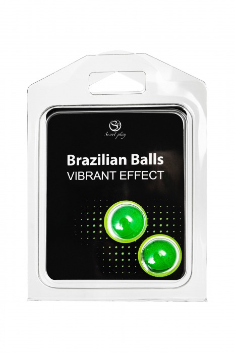 Набор из 2 шариков с массажным маслом Brazilian Balls с эффектом вибрации - Secret Play - купить с доставкой в Пскове