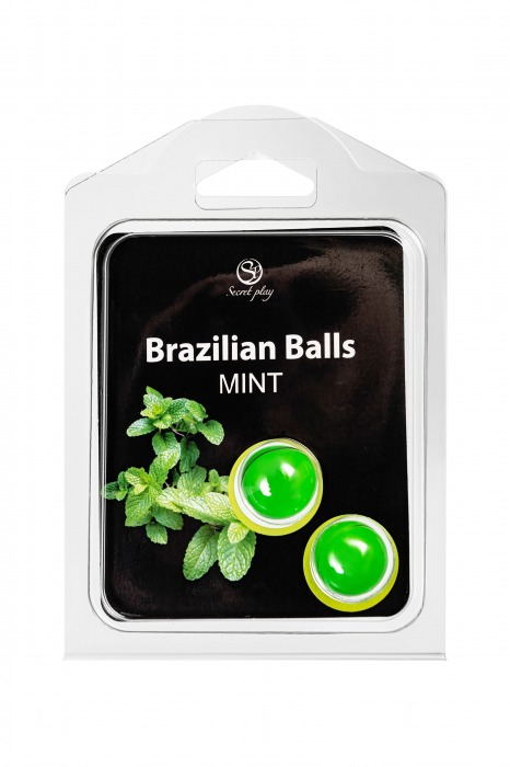 Набор из 2 шариков с массажным маслом Brazilian Balls с ароматом мяты - Secret Play - купить с доставкой в Пскове