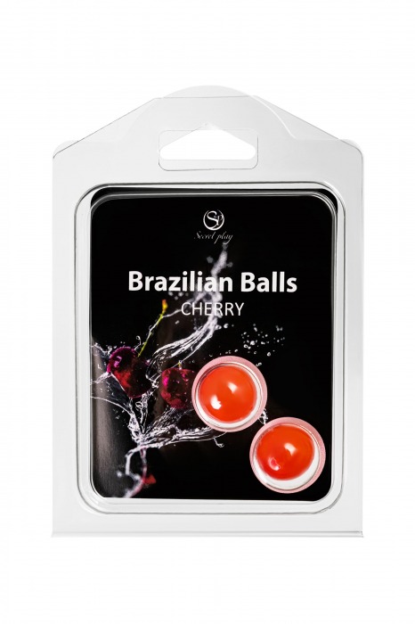 Набор из 2 шариков с массажным маслом Brazilian Balls с ароматом вишни - Secret Play - купить с доставкой в Пскове