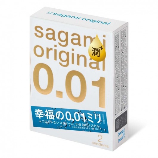 Увлажнённые презервативы Sagami Original 0.01 Extra Lub - 2 шт. - Sagami - купить с доставкой в Пскове