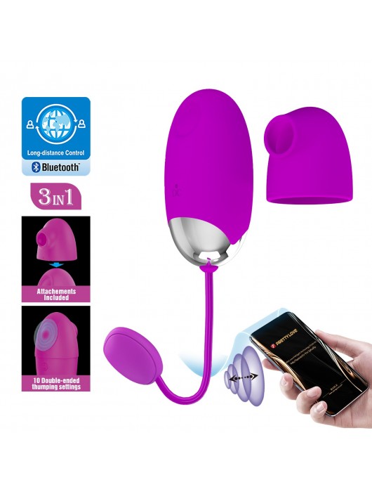 Лиловое интерактивное виброяйцо Kaila - Baile