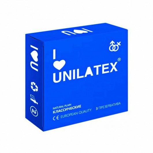 Классические презервативы Unilatex Natural Plain - 3 шт. - Unilatex - купить с доставкой в Пскове