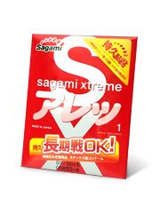 Утолщенный презерватив Sagami Xtreme FEEL LONG с точками - 1 шт. - Sagami - купить с доставкой в Пскове