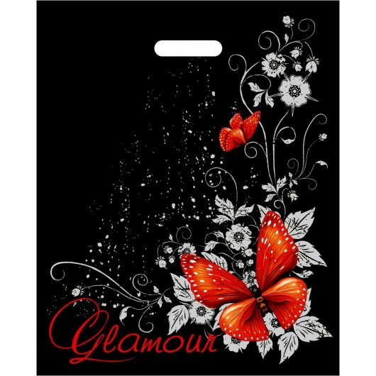 Черный пакет Glamour с вырубной ручкой (38х47 см) - Сима-Ленд - купить с доставкой в Пскове