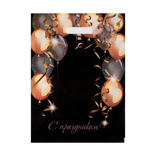 Пакет с вырубной ручкой и принтом в виде шариков (30х40 см) - Сима-Ленд - купить с доставкой в Пскове