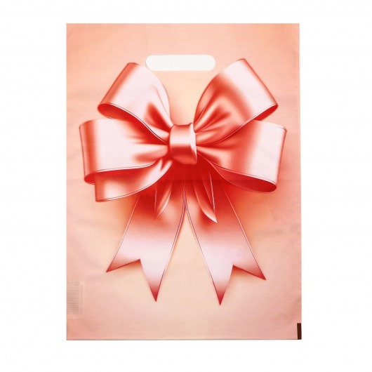 Пакет с принтом в виде банта с вырубной ручкой (30х40 см) - Сима-Ленд - купить с доставкой в Пскове