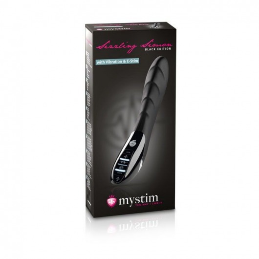 Вибратор с электростимуляцией Sizzling Simon Black Edition - 27 см. - MyStim - купить с доставкой в Пскове