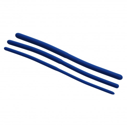 Набор из 3 синих силиконовых уретральных расширителей Invasion Silicone Urethral Sound Trainer Set - XR Brands - купить с доставкой в Пскове