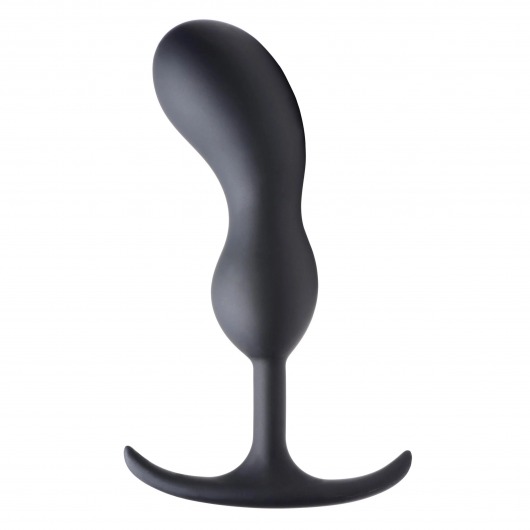 Черный массажер простаты с утяжелителями Premium Silicone Weighted Prostate Plug Large - 18,8 см. - XR Brands - в Пскове купить с доставкой