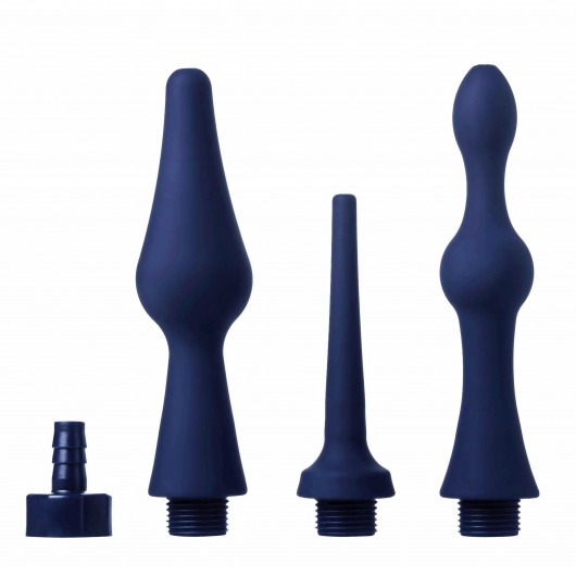 Набор из 3 универсальных насадок для анального душа Universal 3 Piece Silicone Enema Attachment Set - XR Brands - купить с доставкой в Пскове