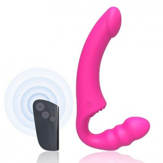 Розовый безремневой страпон Straples Strap-On Dildo - Erokay - купить с доставкой в Пскове