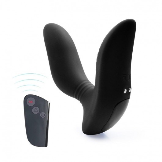 Черный вибромассажер простаты 3,5’’ Remote Control Curve P-spot Massager - 12 см. - Erokay - в Пскове купить с доставкой